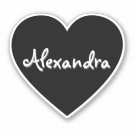 Personalisierter Schwarz-weißer Herzname Aufkleber