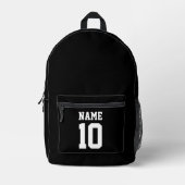 Personalisierter Schwarz-weißer individuelle Name Bedruckter Rucksack (Vorderseite)