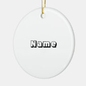 Personalisierter Schwarz-weißer individuelle Name Keramik Ornament (Links)