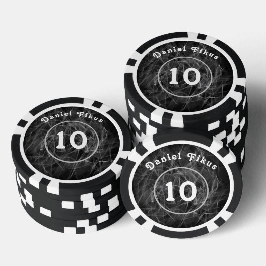 Personalisierter Schwarz-weißer Lucky-Charme Pokerchips (Stapel)