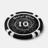 Personalisierter Schwarz-weißer Lucky-Charme Pokerchips (Einzeln)
