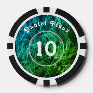 Personalisierter Schwarz-weißer Lucky-Charme Pokerchips