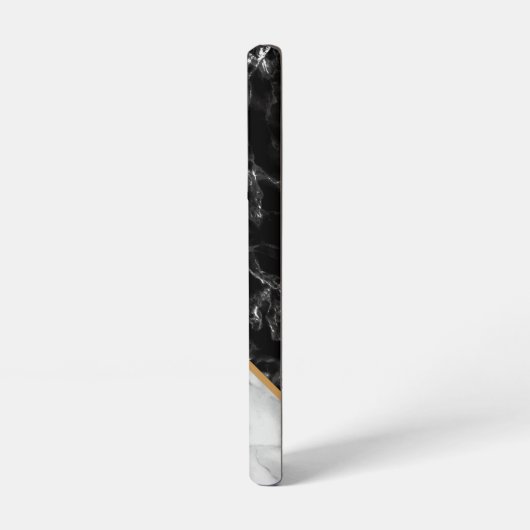 Personalisierter Schwarz-weißer Marmor Samsung Galaxy Hülle (Linke Seite)