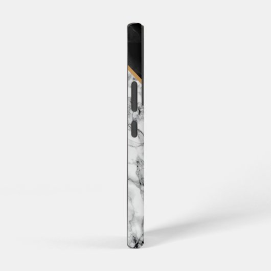 Personalisierter Schwarz-weißer Marmor Samsung Galaxy Hülle (Rechte Seite)