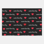 Personalisierter Schwarz-weißer Red Dog Themenurla Geschenkpapier Set (Vorderseite 2)