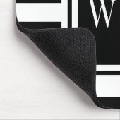 Personalisierter Schwarz-weißer Streifen Mousepad (Ecke)