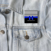 Personalisierter Schwarz-weißer Streifen Weihnacht Button (Beispiel)