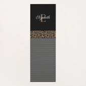 Personalisierter Schwarz-weißer Streifen Yogamatte (Rückseite)