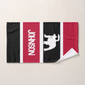 Personalisierter Schwarz-weißer Streifenbock Badhandtuch Set (Handtuch)