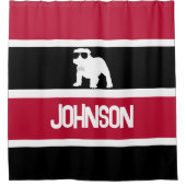 Personalisierter Schwarz-weißer Streifenbock Duschvorhang (Vorderseite)