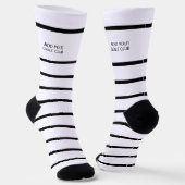 Personalisierter Schwarz-weißer Strip Golf Club Socken (Gewinkelt)