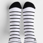 Personalisierter Schwarz-weißer Strip Tennis Racke Socken (Oben)