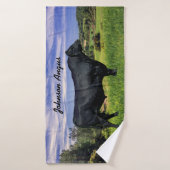 Personalisierter Schwarz-Winkel-Wurzelknopf Badehandtuch (Badehandtuch)