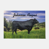 Personalisierter Schwarz-Winkel-Wurzelknopf Fußmatte (Vorderseite)