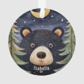 Personalisierter Schwarzbär Weihnachten Ornament (Rückseite)