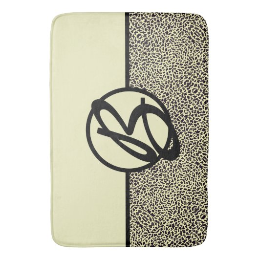 Personalisierter Schwarzcreme-Leopard Badematte (Vorderseite Vertikal)