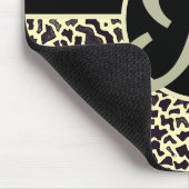 Personalisierter Schwarzcreme-Leopard Mousepad (Ecke)