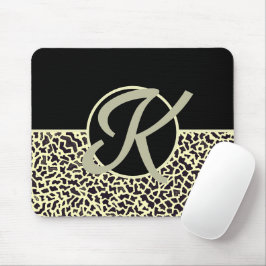 Personalisierter Schwarzcreme-Leopard Mousepad