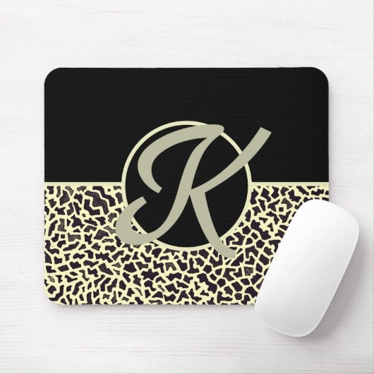 Personalisierter Schwarzcreme-Leopard Mousepad (Mit Mouse)
