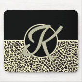 Personalisierter Schwarzcreme-Leopard Mousepad (Vorne)