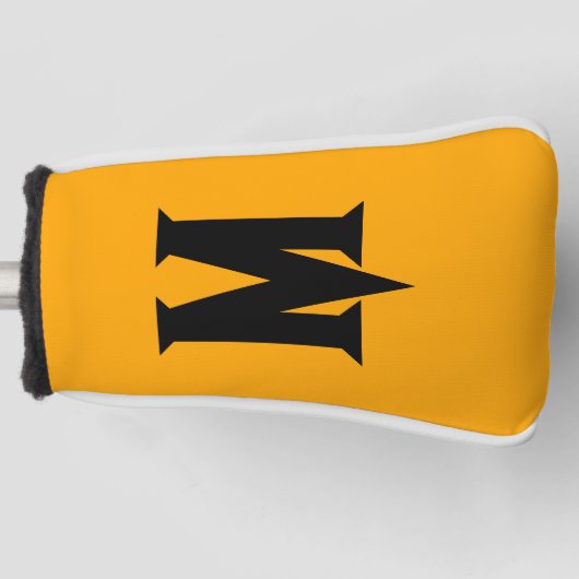 Personalisierter Schwarzer Anfangsbuchstabe | MAND Golf Headcover (Vorderseite)