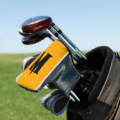 Personalisierter Schwarzer Anfangsbuchstabe | MAND Golf Headcover (In Situ)