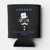 Personalisierter Schwarzer Bachelor Casino Dosenkühler (Rückseite)