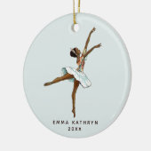 Personalisierter Schwarzer Ballerina Nutcracker Keramik Ornament (Links)