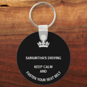 Personalisierter schwarzer Behalt Schlüsselanhänger (Vorderseite)