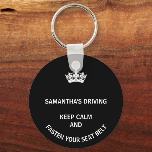 Personalisierter schwarzer Behalt Schlüsselanhänger (Vorderseite)