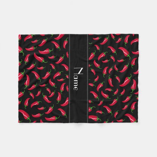 Personalisierter schwarzer Chilinamenspfeffer Fleecedecke (Vorderseite (Horizontal))