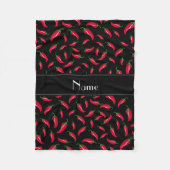 Personalisierter schwarzer Chilinamenspfeffer Fleecedecke (Vorderseite)