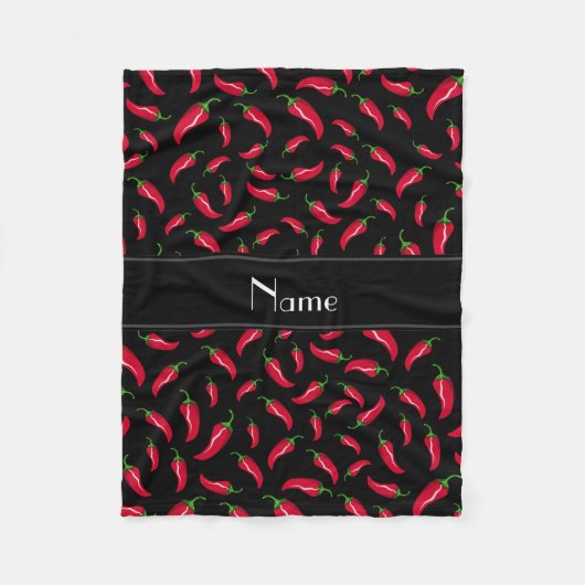 Personalisierter schwarzer Chilinamenspfeffer Fleecedecke (Vorderseite)