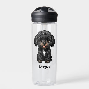 Personalisierter schwarzer Cockapoo Trinkflasche