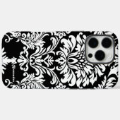 Personalisierter schwarzer Damast Case-Mate iPhone Hülle (Rückseite (Horizontal))