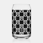 Personalisierter schwarzer Dog-Pfosten Prüfmuster Dosenglas (Rückseite)