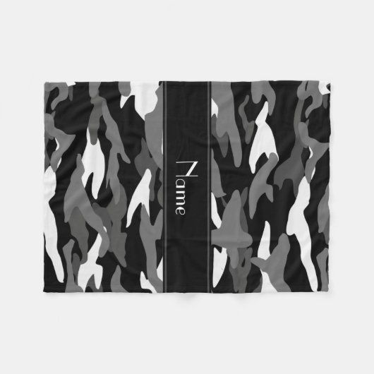 Personalisierter schwarzer fleecedecke (Vorderseite (Horizontal))
