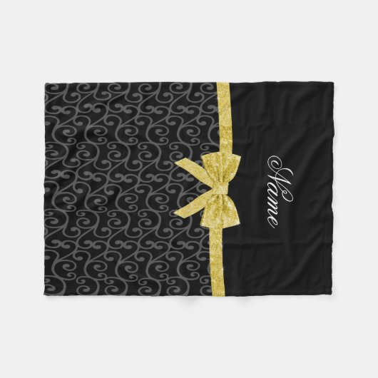 Personalisierter schwarzer fleecedecke (Vorderseite (Horizontal))
