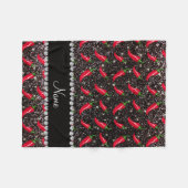 Personalisierter schwarzer fleecedecke (Vorderseite (Horizontal))