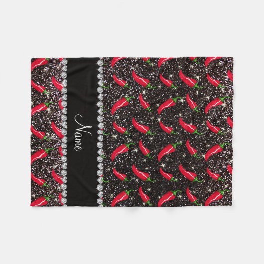 Personalisierter schwarzer fleecedecke (Vorderseite (Horizontal))