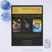 Personalisierter Schwarzer Flyer für Produkt-Werbe (Einzeln)