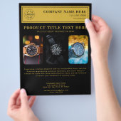 Personalisierter Schwarzer Flyer für Produkt-Werbe (Hand)