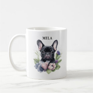 Personalisierter Schwarzer Franzose Mops Dog Wasse Kaffeetasse