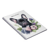 Personalisierter Schwarzer Franzose Mops Dog Wasse Notizblock (Rechte Seite)