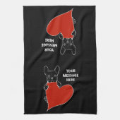 Personalisierter schwarzer französischer Bulldog m Geschirrtuch (Vertikal)