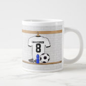 Personalisierter Schwarzer Fußball-Fußball Jersey Jumbo-Tasse (Rechts)