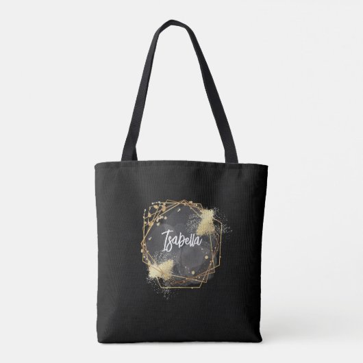 Personalisierter Schwarzer geometrischer Thermotum Tasche (Rückseite)