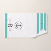 Personalisierter, schwarzer, gestreifter Anker Handtuch (Handtuch)