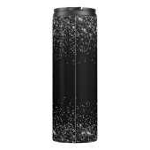 Personalisierter schwarzer Glitter Edelstahl Thermosbecher (Rückseite)