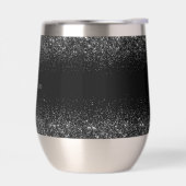 Personalisierter schwarzer Glitter-Edelstahl-Weinb (Links)